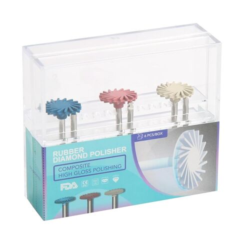 Dental Composite Polishing Wheels Rubber Polisher System Diamond Impregnated Polishing System System Dental Polishing Discs 3-Step System RA Disc 14mm Kit Dentist Tools 6Pcs in Saudi Arabia