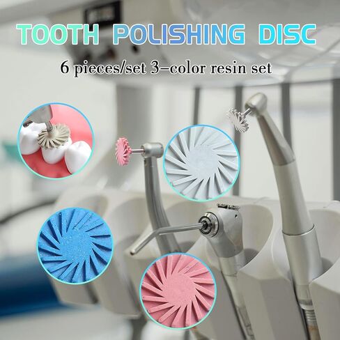 Dental Composite Polishing Wheels Rubber Polisher System Diamond Impregnated Polishing System System Dental Polishing Discs 3-Step System RA Disc 14mm Kit Dentist Tools 6Pcs in Saudi Arabia