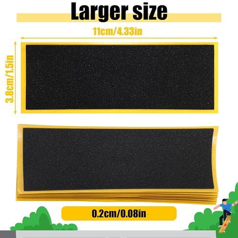12-Pack Foam Fingerboard Grip Tape,High-Traction Non-Slip Fingerboard Foam Grip Tape,Grips Tapes Fingerboards for Standard Boards, 8 Black + 8 White (38mm x 110mm) in Saudi Arabia