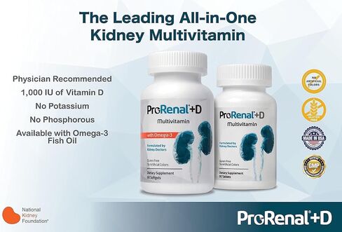 ProRenal+D with Omega-3 Fish Oil Kidney Multivitamin 30-Day Supply in Saudi Arabia