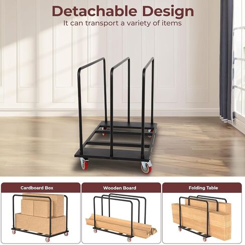 Folding Table Cart, 1500LBS Heavy Duty Table Dolly with 4 Swivel Wheels, 10 Table Capacity for Warehouse and Party Event Furniture Storage in Saudi Arabia