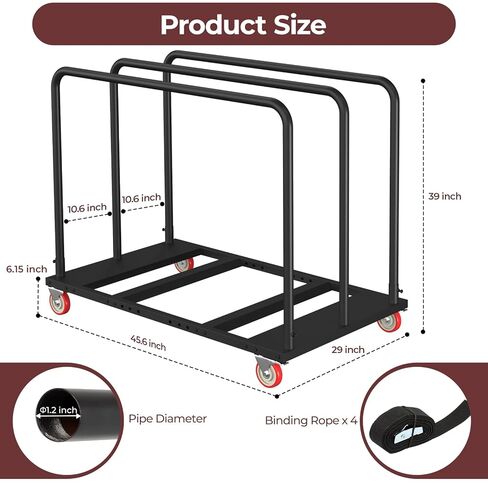Folding Table Cart, 1500LBS Heavy Duty Table Dolly with 4 Swivel Wheels, 10 Table Capacity for Warehouse and Party Event Furniture Storage in Saudi Arabia