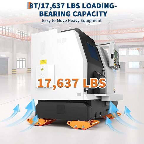 آلة تزلج 6T/4PCS، شديدة التحمل 17637LBS آلة تزلج دوللي، آلة تزلج متحركة مع غطاء دوران 360 درجة وبكرات اتجاهية، لمعدات النقل الصناعية في المستودعات، برتقالي in Kuwait