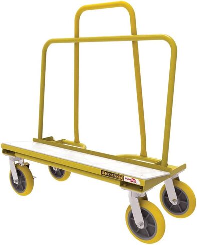 Metaltech 2000-lb. Load Capacity 40 x 16.75 x 44.25 in. Buildman Residential Welded Drywall Cart I-BMD1931YGR, Rolling Cart with Wheels for Moving Sheetrock, Drywall, or Plywood Sheets in Kuwait