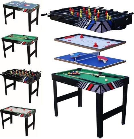 Generic 4-in-1 Different Convert Tables Game with Football Billiards Ice Hockey Table Tennis Foosball Table Combo Set Wear Resist for Friends and Family Playing in Saudi Arabia