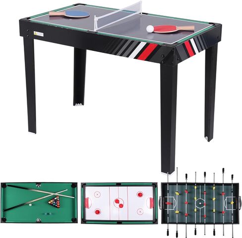 Generic 4-in-1 Different Convert Tables Game with Football Billiards Ice Hockey Table Tennis Foosball Table Combo Set Wear Resist for Friends and Family Playing in Saudi Arabia