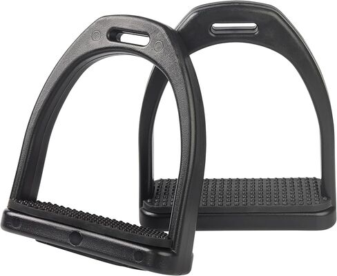 2 Pack Equestrian Stirrups with Non-Slip Rubber Pad Plastic, Universal Fit for Western & English Saddles in Kuwait