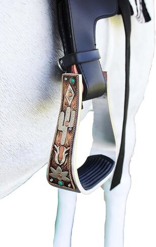 CHALLENGER Horse 5" Aluminum Antique Copper Cactus Cactus Engraved Western Saddle Stirrups 51252 in Saudi Arabia