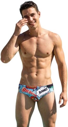 Top Spot Apparel Men's Big Bang Enhancing Low Rise Swim Briefs, Front Removable Pad and Push-Up Cup in Kuwait