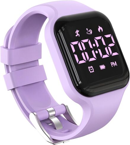 ساعة عداد الخطى الرياضية الرقمية للأطفال للأولاد والبنات، مقاومة للماء، ساعة تتبع اللياقة البدنية، مع منبه وتقويم اهتزاز، للأطفال والمراهقين والطلاب in Kuwait