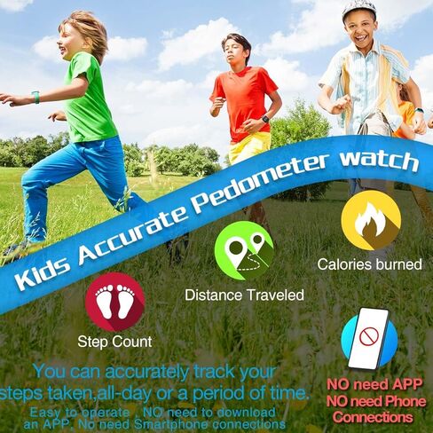 ساعة عداد الخطى الرياضية الرقمية للأطفال للأولاد والبنات، مقاومة للماء، ساعة تتبع اللياقة البدنية، مع منبه وتقويم اهتزاز، للأطفال والمراهقين والطلاب in Kuwait