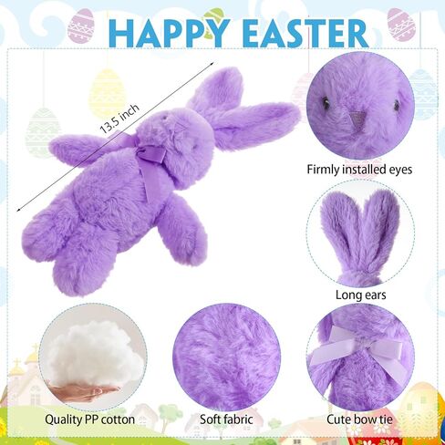 10 أجهزة كمبيوتر 13.5 بوصة أفخم عيد الفصح أرنب محشو حيوان لطيف أرنب محشو ناعم محشو الأرنب بلوش لعبة الأرنب Kawaii للأرنب للأطفال هدايا نائمة رقيقة (وردي ، بيج ، رمادي ، أرجواني ، بني) in Kuwait