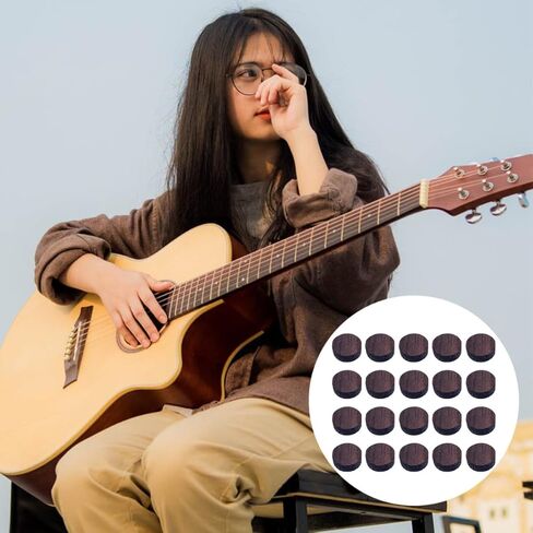 Kisangel 20 قطعة غيتار خشب الورد نقاط جانبية علامات موضع لوحة الفريتس 3.0 مللي متر مجموعة نقاط ترصيع للجيتار الكهربائي وإكسسوارات الباس in Saudi Arabia