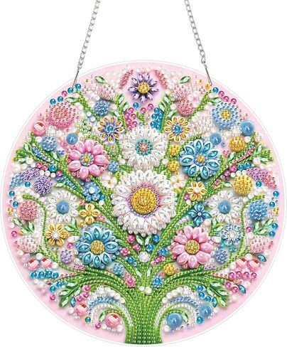 Yunzlly DIY Hanging Diamond Art Pendant Kit Dragonfly, Special Crystal Double Sided Diamonds Painting Ornament Kit for Adults, Acrylic Gem Painting Board Kit in Kuwait