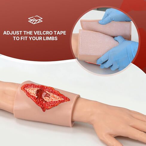 Wound Packing Trainer, Wearable Open Fracture Wound Trainer for Wound Care Practice, Bleed Control Education, Fracture Wound Simulator for Teaching and Skills Training in Kuwait