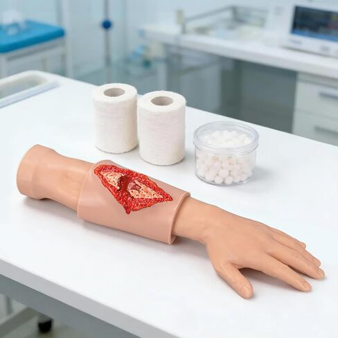 Wound Packing Trainer, Wearable Open Fracture Wound Trainer for Wound Care Practice, Bleed Control Education, Fracture Wound Simulator for Teaching and Skills Training in Kuwait