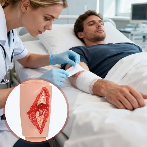 Wound Packing Trainer, Wearable Open Fracture Wound Trainer for Wound Care Practice, Bleed Control Education, Fracture Wound Simulator for Teaching and Skills Training in Kuwait