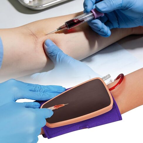 SimCoach SimCoach IV Practice Kit with Needles, Wearable Phlebotomy and Venipuncture Practice Kit for Medical Students, IV Injection Training Pad, Black in Saudi Arabia