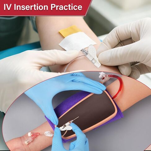 SimCoach SimCoach IV Practice Kit with Needles, Wearable Phlebotomy and Venipuncture Practice Kit for Medical Students, IV Injection Training Pad, Black in Saudi Arabia