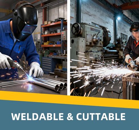 GeilSpace 3/8" OD 304 Stainless Steel Tube, 36 inch Length, Round Metal Weldable Pipe, DIY Industrial Straight Metal Tubing (3/8"OD-36"-2PCS) in Kuwait