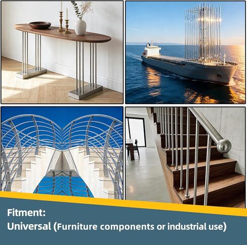 GeilSpace 1/2" OD 304 Stainless Steel Tube, 42 inch Length, Round Metal Weldable Pipe, DIY Industrial Straight Metal Tubing (1/2"OD-42"-2PCS) in Kuwait