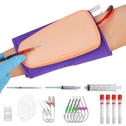 SimCoach SimCoach IV Practice Kit with Needles, Wearable Phlebotomy and Venipuncture Practice Kit for Medical Students, IV Injection Training Pad, Black in Saudi Arabia