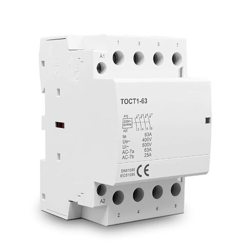 TOCT1-63 4 أقطاب 63A AC موصل وحدات، 400 فولت 50/60 هرتز DIN السكك الحديدية التحكم الكهربائي المنزلي (AC 220V 2NO2NC) in Kuwait
