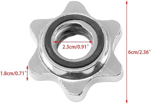 Barbell Clamps, 25mm Quick Release Pair of Locking Barbell Collars Clamps, Anti-Slip Dumbbell Hex Nut Spin-Lock Collars Screw Clips for Workout Weight Lifting Fitness Training in Kuwait