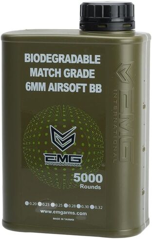EMG International Match Grade Biodegradable 6mm Airsoft BBS (Weight: .25g / 5000 Rounds) in Kuwait
