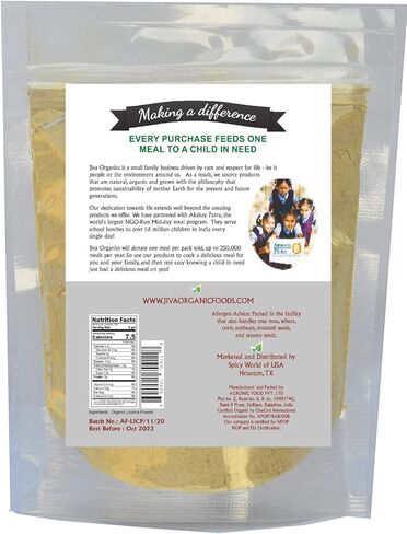 JIVA Organic Licorice Root Powder 7 Ounce - Glycyrrhiza glabra - Mulethi - Yashtimadhu - Non-GMO in Saudi Arabia