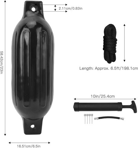 Dioche Boat Bumper 4PC Thick PVC Marine Bumpers for Yachts Pontoons Docks Elliptical Design with Ropes Saltwater for Boats Buoys and Canoes in Saudi Arabia