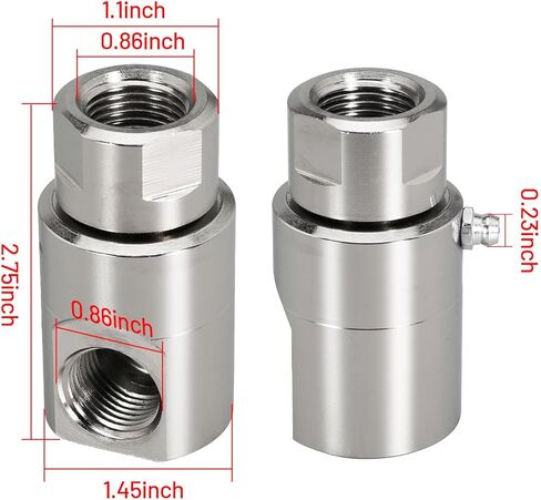 ½ Inch FXF Hose Reel Swivel Heavy Duty with Grease Zerk Fitting for Home and Industrial Steel Swivel Joint Hose Reel Fitting Replace 9SS8MP50XFP50-Ni-AL in Saudi Arabia