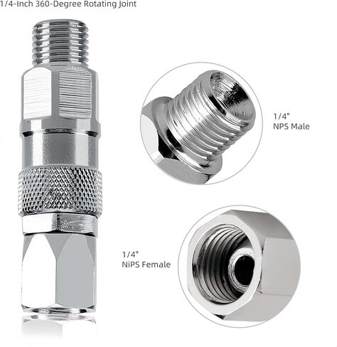 2 Pack Swivel Joint Replacement for Graco Paint Sprayer Accessories, 1/4-Inch 360-Degree Rotating Joint, High-Pressure Spray Gun Hose Connector Accessory for Graco Airless Paint Sprayers in Kuwait