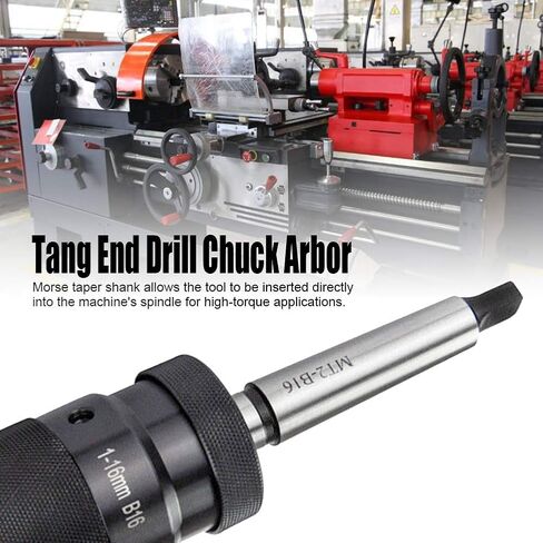 Taper Drill Chuck Arbor Shank, MT2 - B16 Tool Holder Connector, 112mm Length - High Precision Ground, Hardened Steel, Durable for Lathe Machine Use in Kuwait