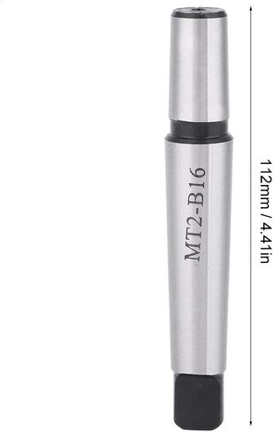 Taper Drill Chuck Arbor Shank, MT2 - B16 Tool Holder Connector, 112mm Length - High Precision Ground, Hardened Steel, Durable for Lathe Machine Use in Kuwait