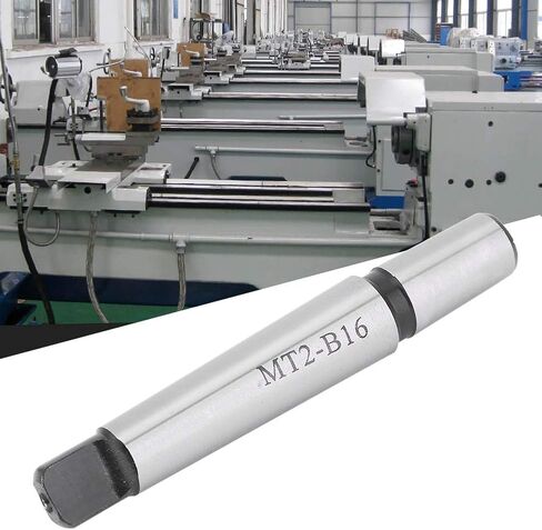 Taper Drill Chuck Arbor Shank, MT2 - B16 Tool Holder Connector, 112mm Length - High Precision Ground, Hardened Steel, Durable for Lathe Machine Use in Kuwait
