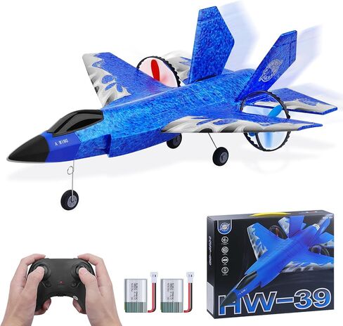RC Plane 2CH RC Airplane Toys HW39 Fighter 2.4GHz Remote Control Plane RC Airplane RTF Ready to Fly for Beginner, Kids and Adults F35 Aeroplane with Night Lights USB Charging (Red) in Kuwait