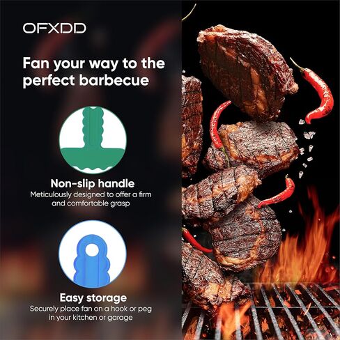 Barbecue Hand Fan - Plastic Manual Grill Fan - Supporting Tool for Flame - Fan Hand for BBQ, Picnic, Camping, Outdoor Cooking, 3 Pcs in Kuwait