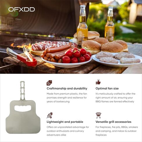 Heat Resistant Plastic Barbecue Hand Fan BBQ Flame Blower, Bbq hand fan color may vary in Kuwait