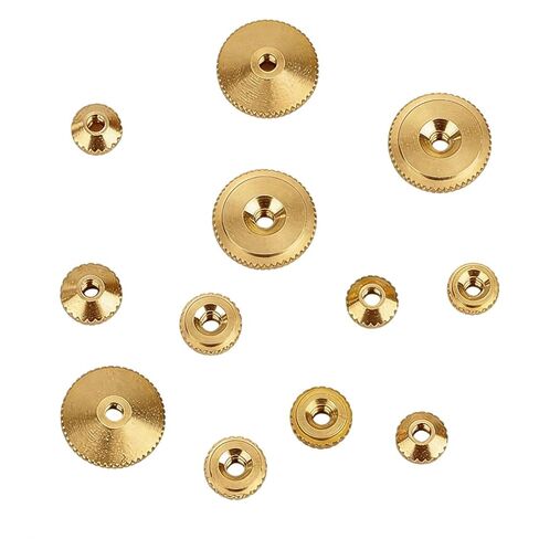 12PCS Brass Clock Hand Nut Assortment, Replacement Hardware Parts 5/6/10mm OD Threaded Mechanical Fastener Kit for Movement Maintenance and Timepiece Restoration Supplies in Saudi Arabia