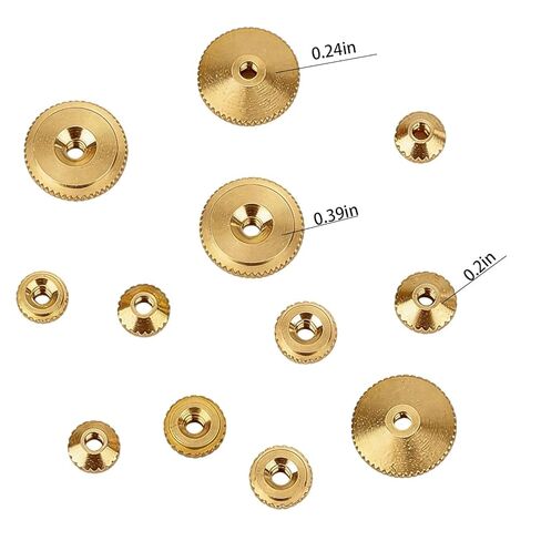 12PCS Brass Clock Hand Nut Assortment, Replacement Hardware Parts 5/6/10mm OD Threaded Mechanical Fastener Kit for Movement Maintenance and Timepiece Restoration Supplies in Saudi Arabia