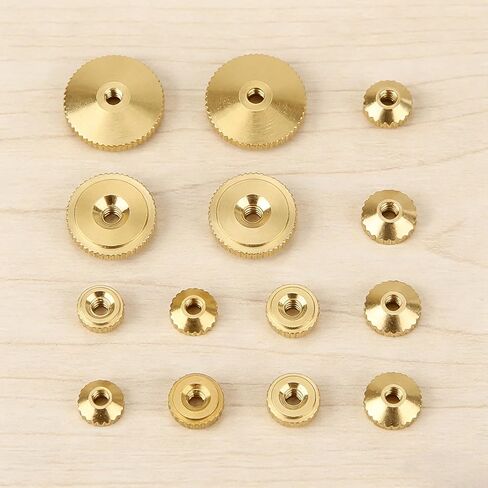 12PCS Brass Clock Hand Nut Assortment, Replacement Hardware Parts 5/6/10mm OD Threaded Mechanical Fastener Kit for Movement Maintenance and Timepiece Restoration Supplies in Saudi Arabia