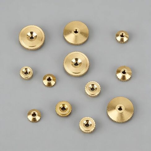 12PCS Brass Clock Hand Nut Assortment, Replacement Hardware Parts 5/6/10mm OD Threaded Mechanical Fastener Kit for Movement Maintenance and Timepiece Restoration Supplies in Saudi Arabia