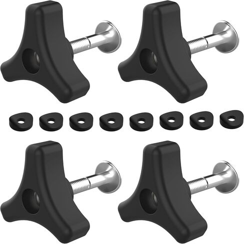 2-Pack Lawn Mower Handle Knob Nut Bolt Kit – Triangle Handle Bolts Replacement Accessories for Honda, Murray, Ryobi and More Lawnmower - Durable Wing Nut, Gasket and Fastening Parts for Mower Handles in Saudi Arabia
