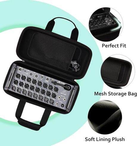 XANAD Hard Case Compatible with Behringer X Air XR18 18-Input / XR16 16-Input / XR12 12-Input Tablet-Controlled Digital Mixer, Black in Saudi Arabia