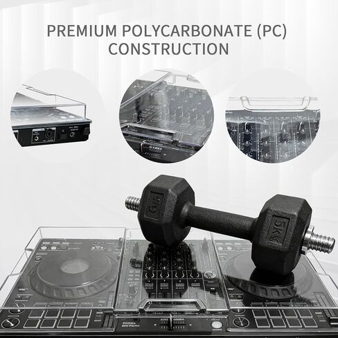 Polycarbonate Dust Cover for Pioneer DJ DDJ-FLX10, Transparent PC Hard Shell DJ Equipment Protective Cover, Dustproof Shockproof Pet-Scratch Spill Resistant for Travel in Kuwait