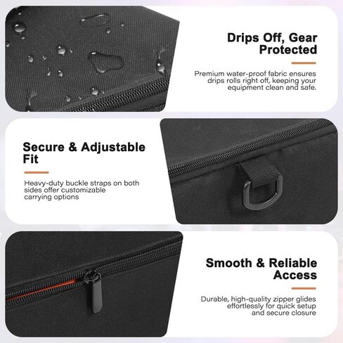 LUCKUP DJ Cable Organizer Bag with Wheels, Detachable Trolley System, 900D Water-Resistant DJ Equipment Storage Organizer with Padded Dividers Laptop Compartment for Musicians, Audio Engineers in Kuwait