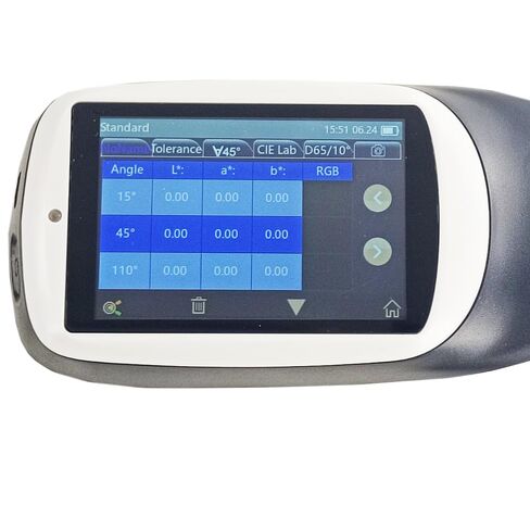 Portable Three-Angle Spectrophotometer Multi-Angle Spectrophotometer with Color Space CIE LAB,XYZ, Yxy,LCh,βxy,DIN Lab99 3 Light Sources, 1 Receiver Inter-Instrument Variation 0.2ΔE*00 in Kuwait