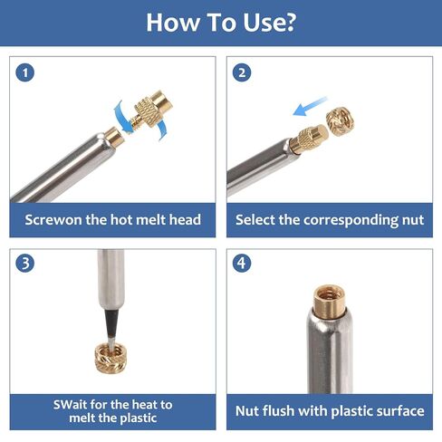 مجموعة أدوات إدخال الحرارة من BestYiJo مع 60 وات ديجيتا للبلاستيك، أطراف إدخال M2-M8 لإصلاح البلاستيك والمشروعات اليدوية | مثالية للهواة والمهندسين in Kuwait