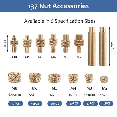 مجموعة أدوات إدخال الحرارة من BestYiJo مع 60 وات ديجيتا للبلاستيك، أطراف إدخال M2-M8 لإصلاح البلاستيك والمشروعات اليدوية | مثالية للهواة والمهندسين in Kuwait